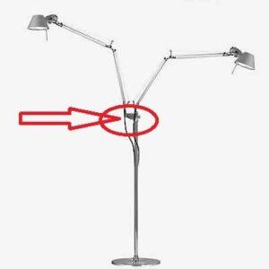 AR A014000 Držák pro druhé těleso na výsuvnou tyč pro stojací lampu Tolomeo Floor - ARTEMIDE