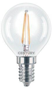 CEN INH1G-021427 LED FILAMENT MINI GLOBE ČIRÁ 2W E14 2700K 245Lm 360d 45x76mm IP20  - CENTURY