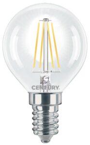 CEN INH1G-041427 LED FILAMENT MINI GLOBE ČIRÁ 4W E14 2700K 470Lm 360d 45x76mm IP20  - CENTURY