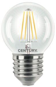 CEN INH1G-042740 LED FILAMENT MINI GLOBE ČIRÁ 4W E27 4000K 470Lm 360d 45x72mm IP20 - CENTURY