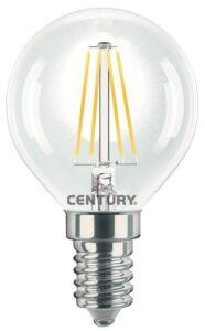 CEN INH1G-061440 LED FILAMENT MINI GLOBE ČIRÁ 6W E14 4000K 806Lm 360d 45x76mm IP20  - CENTURY