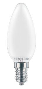 CEN INSM1-041460 LED FILAMENT SVÍČKA SATÉN 4W E14 6000K 470Lm 360d 35x97mm IP20 - CENTURY