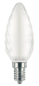 CEN INSTOR-041440 LED FILAMENT SVÍČKA TWIST SATÉN 4W E14 4000K 470Lm 360d 35x97mm IP20  - CENTURY