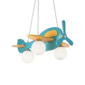 ILUX 136325 Dětský závěsný lustr Ideal Lux Avion-1 SP3 blu 136325 modrý   - IDEALLUX