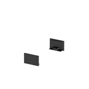 LA 1000561 Koncové kryty na GRAZIA 20 profil k montáži na stěnu plochý 2 kusy ploché provedení černé - BIG WHITE (SLV)
