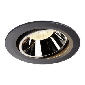 LA 1003726 NUMINOS® MOVE DL XL vnitřní LED zápustné stropní svítidlo černá/chrom 3000 K 40° otočné a výkyvné - BIG WHITE (SLV)