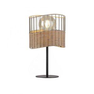 LD 11150-79 REED Stolní lampa černý kov / dřevo v rustikálním designu - LEUCHTEN DIREKT / JUST LIGHT