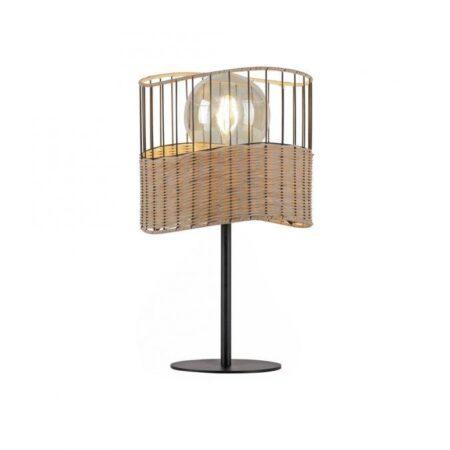 LD 11150-79 REED Stolní lampa černý kov / dřevo v rustikálním designu - LEUCHTEN DIREKT / JUST LIGHT