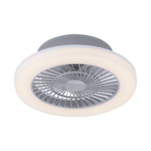 LD 14645-55 LEONARD LED stropní svítidlo kruhové v barvě oceli s ventilátorem 3000K - LEUCHTEN DIREKT / JUST LIGHT