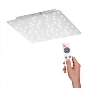 LD 14670-55 SPARKLE LED stropní svítidlo hranaté v barvě oceli s hvězdným nebem a nastavitelou barvou světla 2700-5000K - LEUCHTEN DIREKT / JUST LIGHT