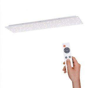 LD 14672-55 SPARKLE LED stropní svítidlo hranaté v barvě oceli s hvězdným nebem a nastavitelou barvou světla 2700-5000K - LEUCHTEN DIREKT / JUST LIGHT