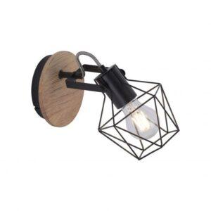 LD 15671-78 JARO Nástěnné a stropní svítidlo ze dřeva a kovu v moderním vintage stylu s nastavitelným spotem - LEUCHTEN DIREKT / JUST LIGHT