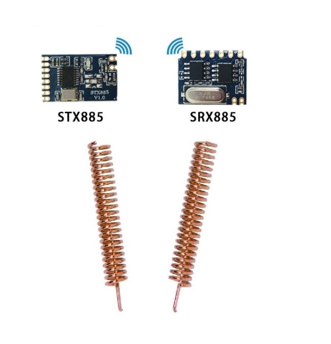 NiceRF 433MHz vysílač STX885 + příjimač SRX885 + 2x anténa - Set čtyř kusů