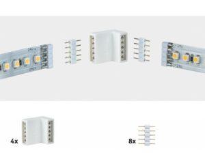 P 70615 MaxLED rohová spojka bílá 4ks v balení vč. 8 zásuvných spojek 706.15 - PAULMANN