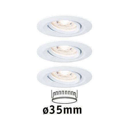 P 94293 LED vestavné svítidlo Nova mini výklopné 3x4W 2.700K bílá mat 230V - PAULMANN