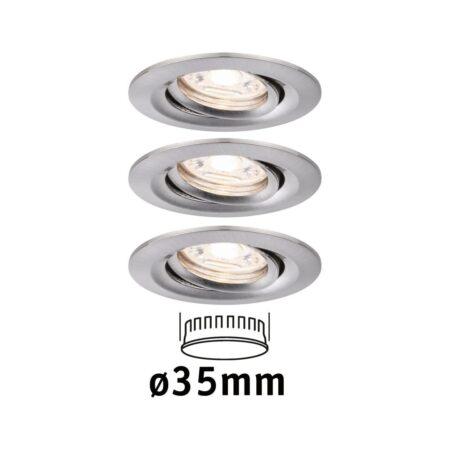 P 94295 LED vestavné svítidlo Nova mini výklopné 3x4W 2.700K kov kartáčovaný 230V - PAULMANN