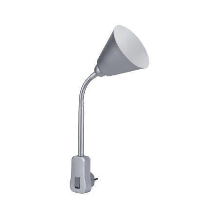 P 95429 Svítidlo do zásuvky Junus Flexarm E14 šedá vypínač na lampě 954.29 - PAULMANN