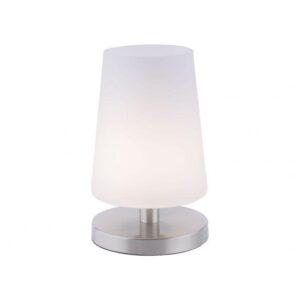 PN 4146-55 SONJA LED stolní lampa s ocelovou základnou s decentním bílým podlouhlým stínítkem 3000K - PAUL NEUHAUS