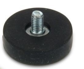 Pogumovaný magnetický úchyt se závitovým čepem - 22 mm M4