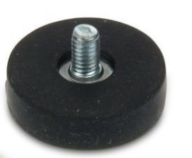 Pogumovaný magnetický úchyt se závitovým čepem - 31 mm M6