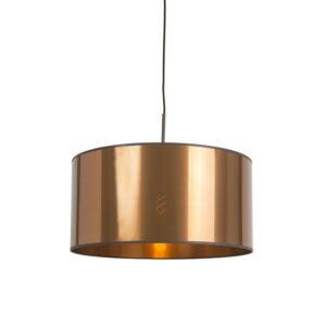 Art Deco závěsná lampa bílá s měděným stínidlem 50 cm - Combi 1