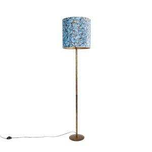 Botanická stojací lampa zlatá s motivem motýla 40 cm - Simplo