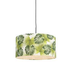 Botanická závěsná lampa černá s odstínem Leaf 50cm - Combi 1