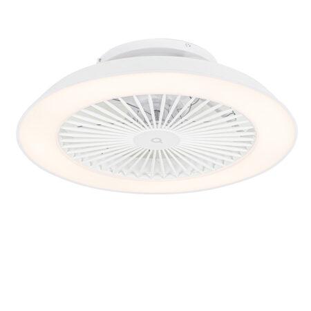 Chytrý stropní ventilátor bílý vč. LED s dálkovým ovládáním - Deniz