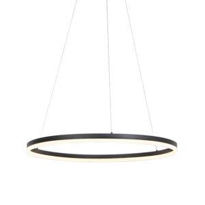 Designová kruhová závěsná lampa černá 80cm včetně LED a stmívače - Anello