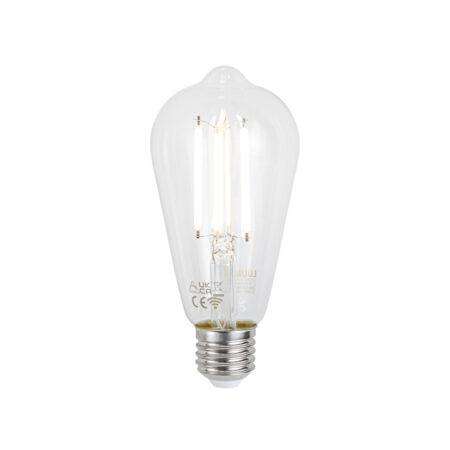 E27 Stmívatelná LED žárovka ST64 čiré sklo 7W 806lm 2700-6500K