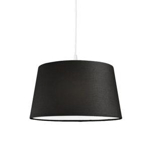 Moderní závěsná lampa bílá s černým odstínem 45 cm - Pendel