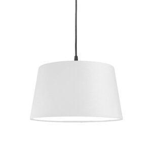 Moderní závěsná lampa černá s bílým odstínem 45 cm - Pendel