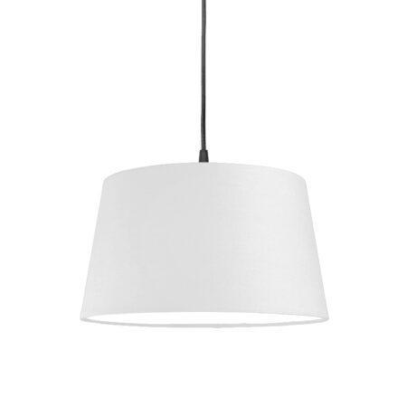 Moderní závěsná lampa černá s bílým odstínem 45 cm - Pendel