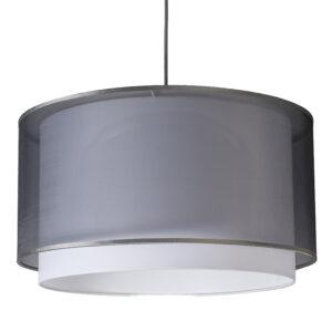 Moderní závěsná lampa se stínidlem černá/bílá 45/25 - Duo