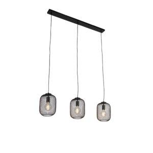 Průmyslová závěsná lampa černá 110 cm 3-světlo - Bliss Mesh