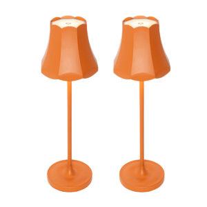 Sada 2 retro stolních lamp oranžových dobíjecích IP44 - Granny