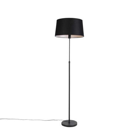 Stojací lampa černá s černým plátěným stínidlem nastavitelným 45cm - Parte