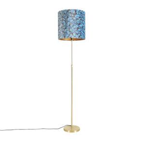 Stojací lampa zlatá / mosazná se sametovými odstíny motýlů 40/40 cm - Parte