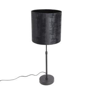 Stolní lampa černá velurová odstín černá 25 cm nastavitelná - Parte