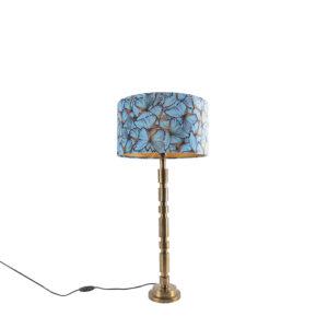 Stolní lampa ve stylu art deco bronzová 35 cm odstín motýl design - Torre