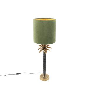 Stolní lampa ve stylu art deco se sametovým odstínem zelené 25 cm - Areka