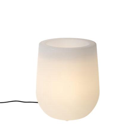 Venkovní stojací lampa květináč bílý IP44 - Květináč