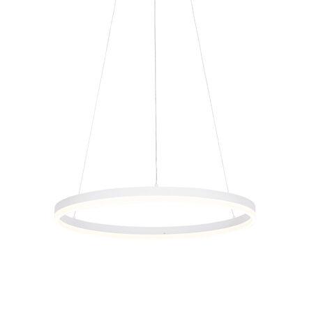 Designové závěsné svítidlo bílé 60 cm včetně LED 3 stupňové stmívatelné - Anello