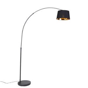 Moderní oblouková lampa černá se zlatou - Arc Basic