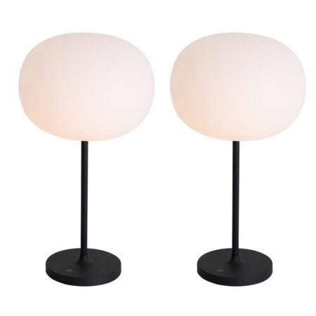 Sada 2 moderních dobíjecích stolních lamp bílých - Maloi