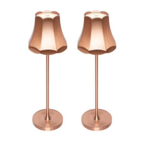 Sada 2 retro stolních lamp měděných dobíjecích IP44 - Granny