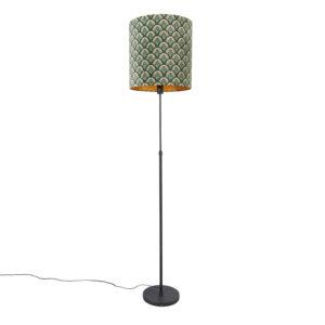 Stojací lampa černý odstín páv design 40 cm nastavitelný - Parte