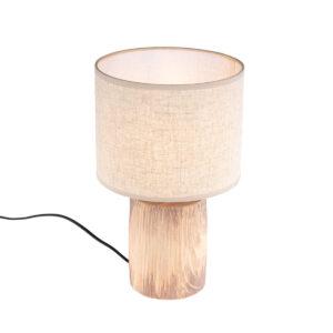 Stolní lampa venkovský styl béžová s hnědou 35 cm - Lipa